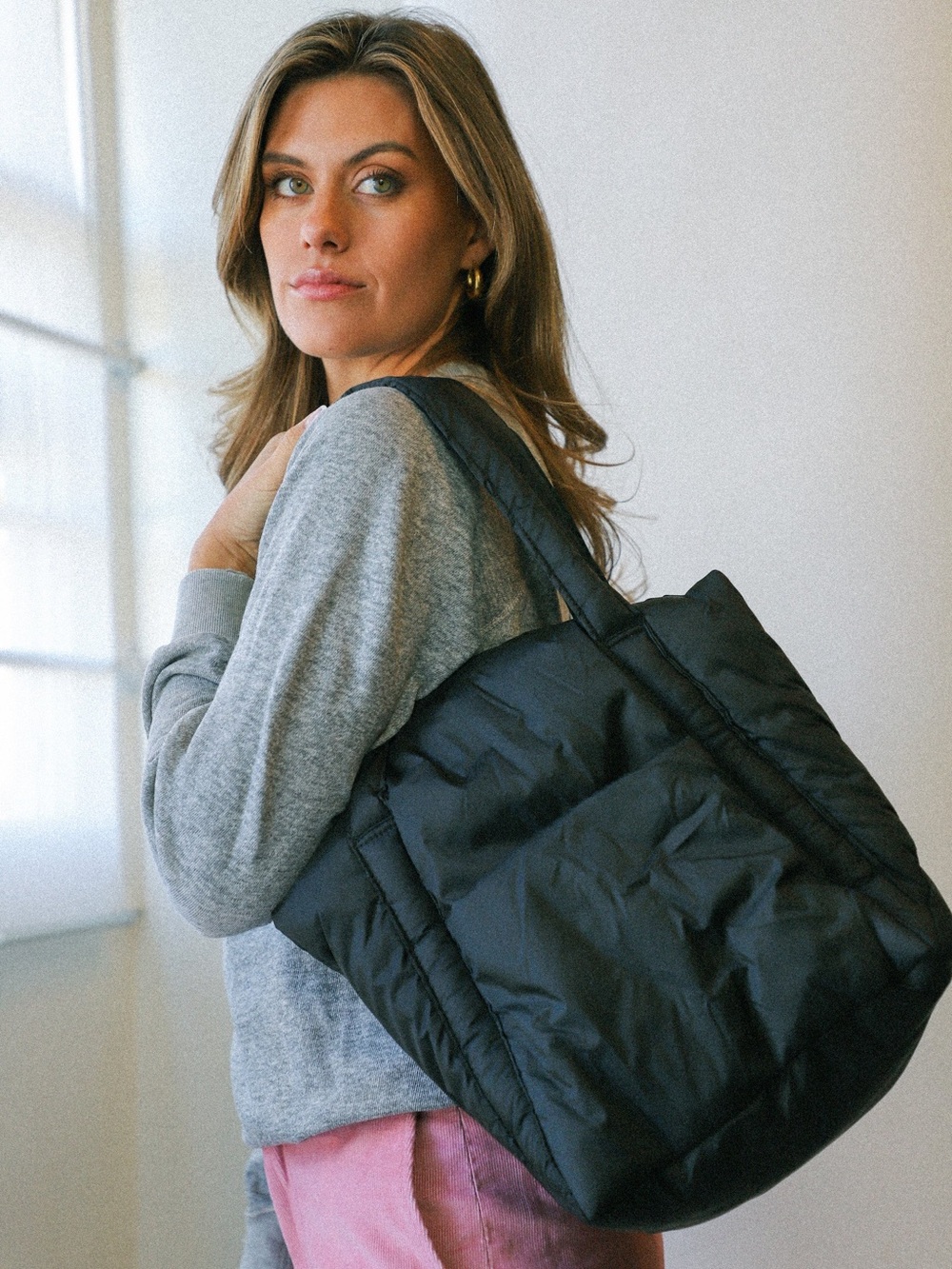 BAGGU Black Puffy Mini Tote